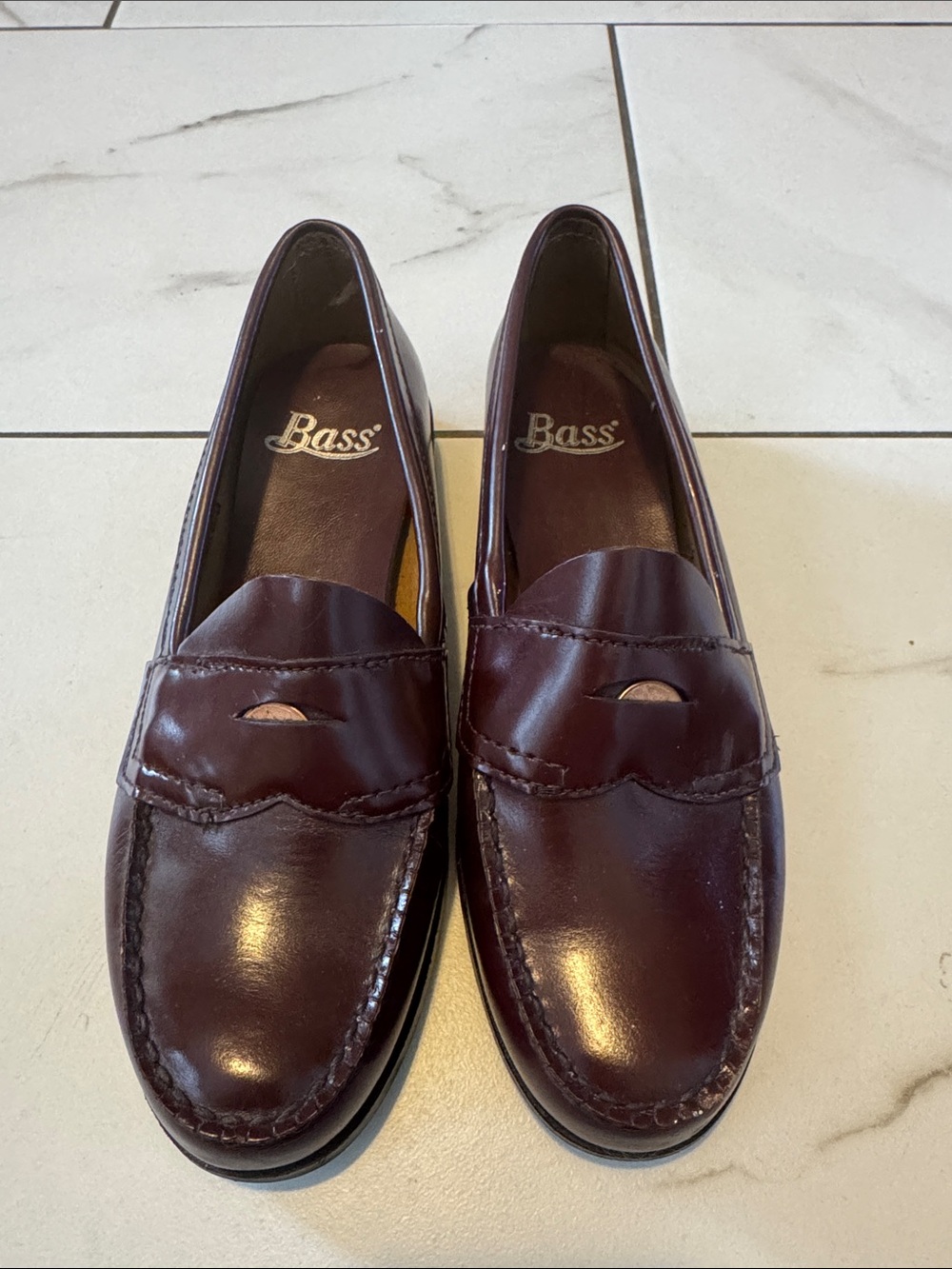 Bass Penny Loafers in Burgundy
